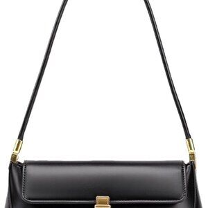 Elegant Black Leather Shoulder Bag
